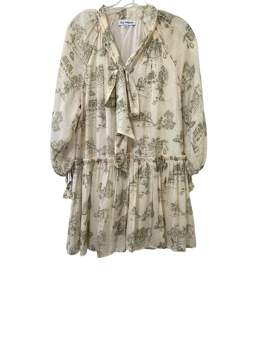 Toile Print W/Tie Neck