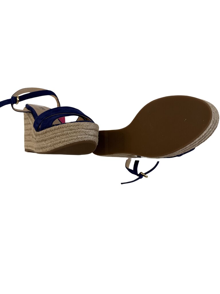 Suede/Straw Wedge