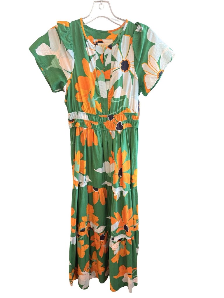Floral Long Tiered Smocked