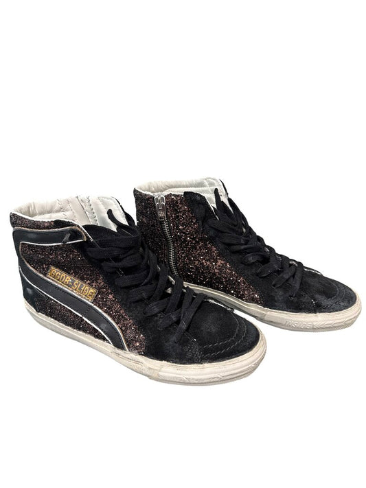 Slide Sequin/Suede Lace Up