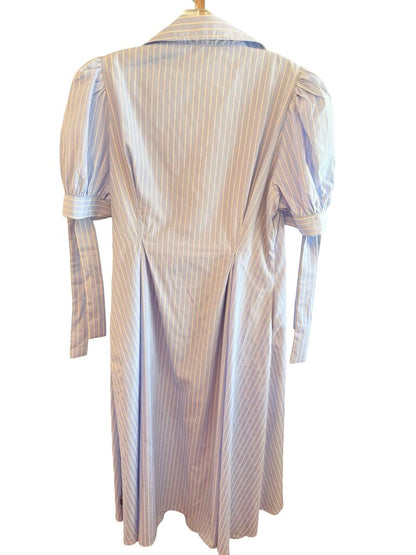 Stripe Puff Slv VNk Midi