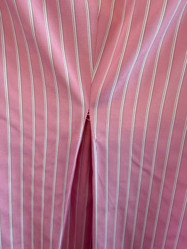 Stripe Puff Slv VNk Midi