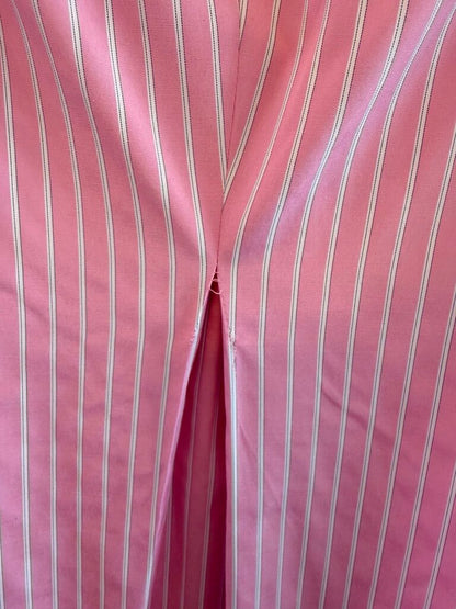 Stripe Puff Slv VNk Midi