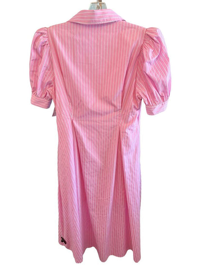 Stripe Puff Slv VNk Midi