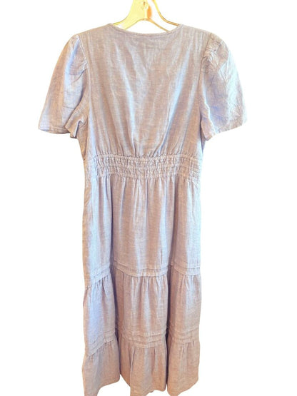 Linen Smocked Tiered Maxi