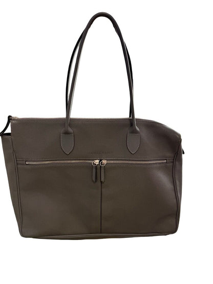 Leather Tote W/Zippers
