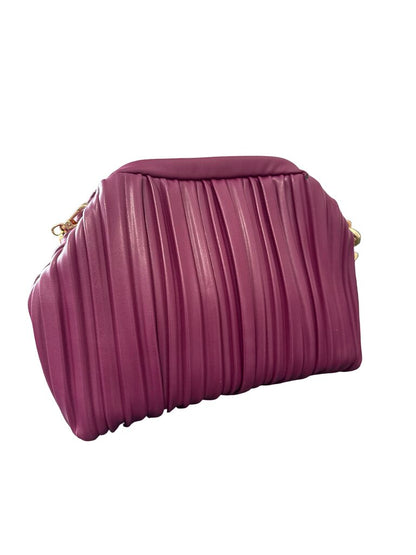 Faux Leather Pleated