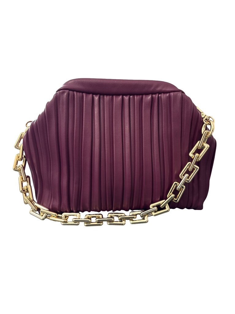 Faux Leather Pleated