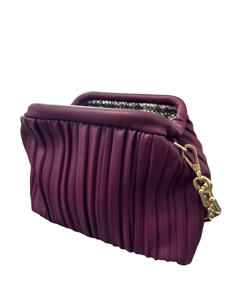 Faux Leather Pleated
