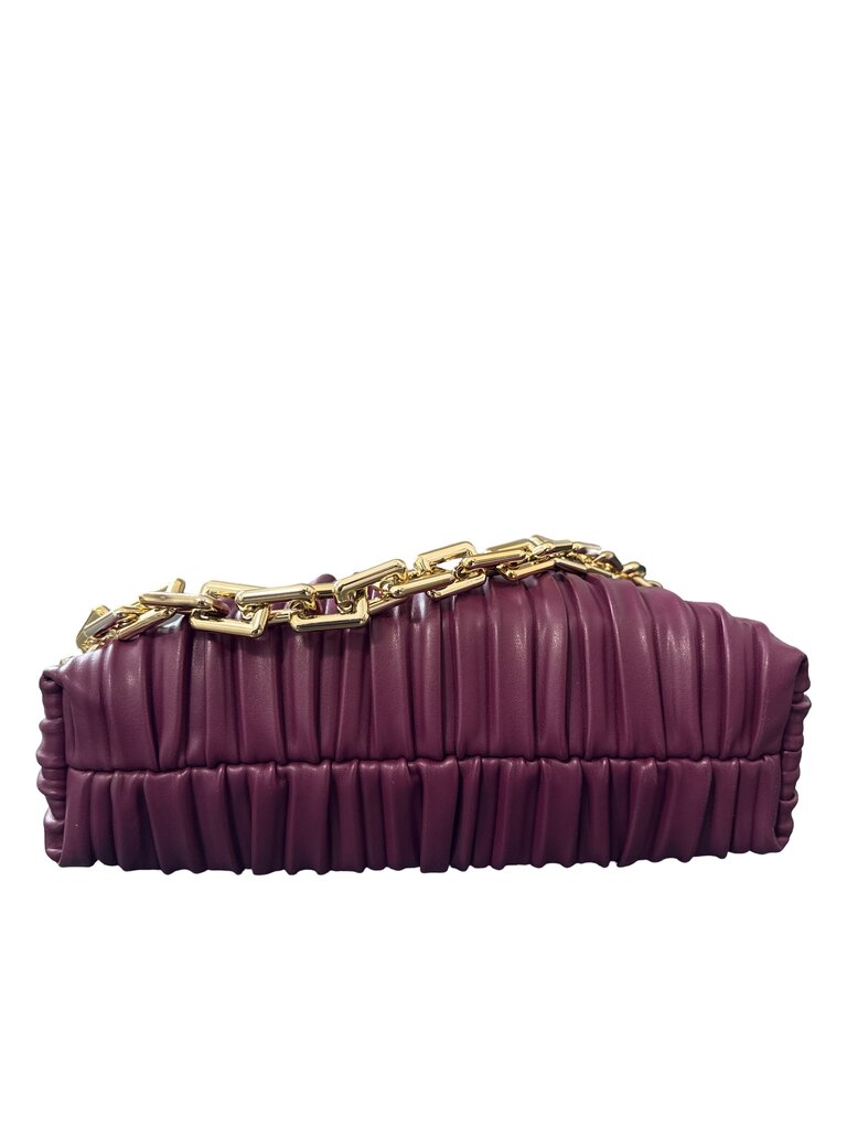 Faux Leather Pleated