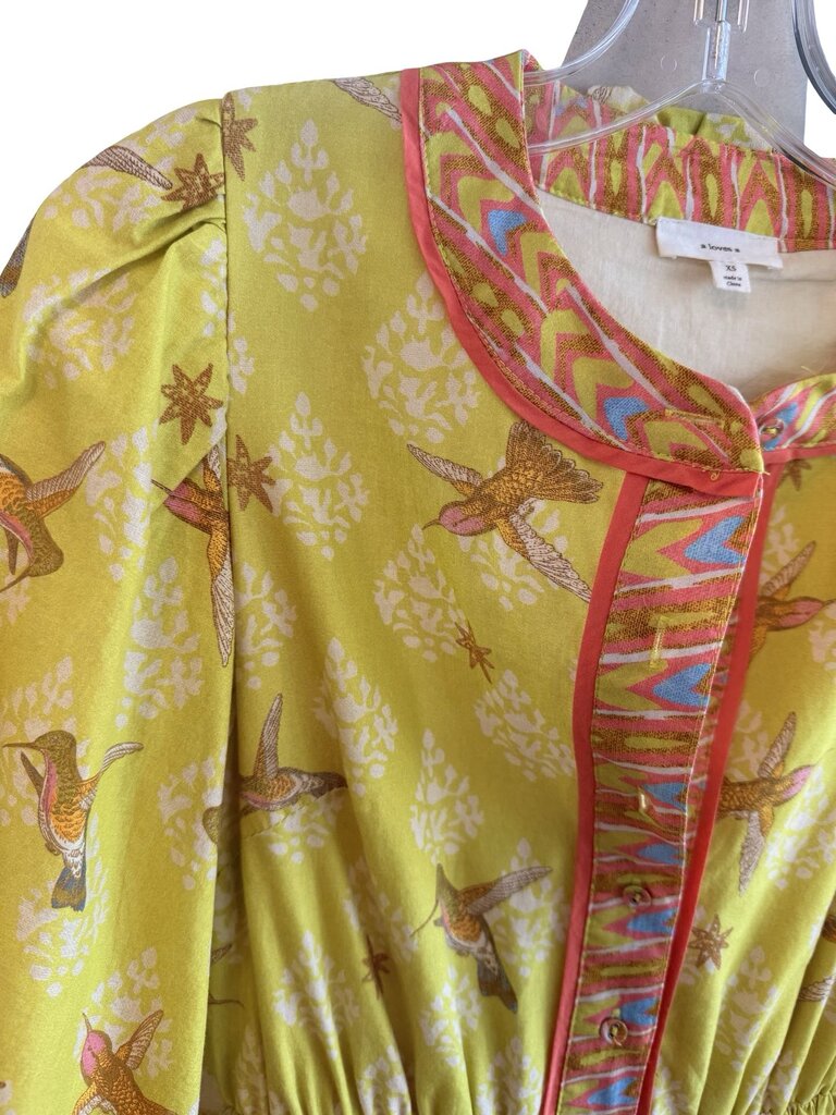 Long Bird Print W/Belt