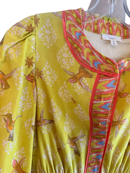 Long Bird Print W/Belt