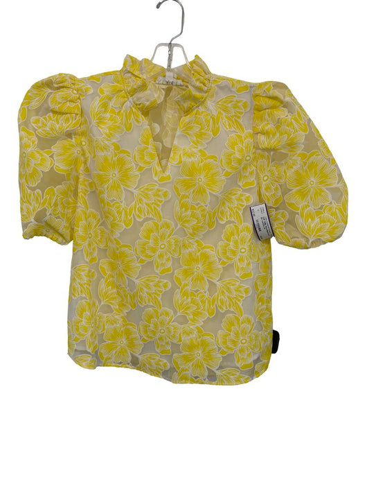 Floral Mesh Puff Slv