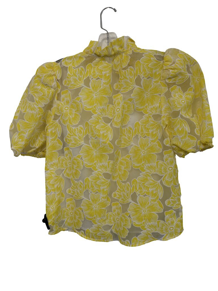 Floral Mesh Puff Slv
