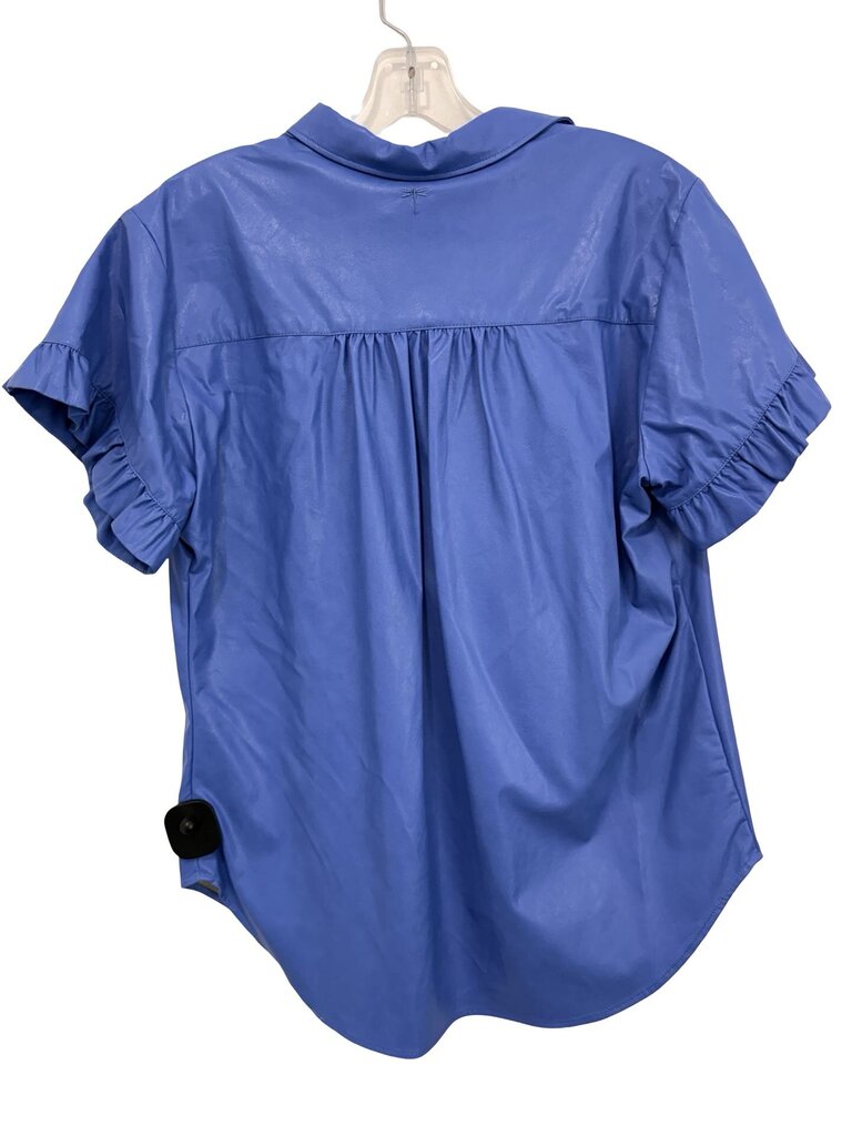 Faux Leather Polo W/Ruffles