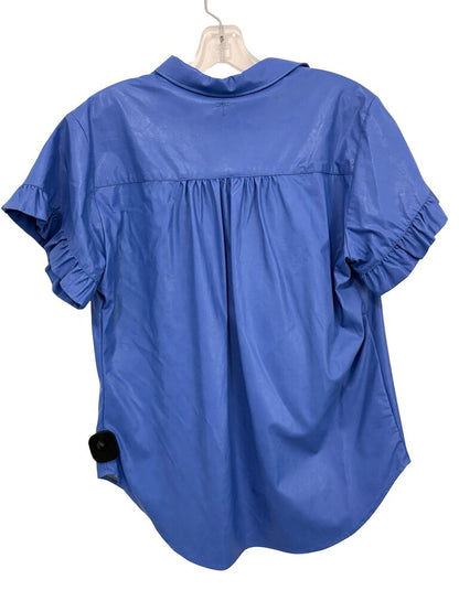 Faux Leather Polo W/Ruffles