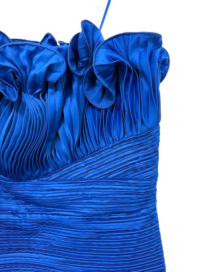 Pleated Strapless W/Ruffles Mini