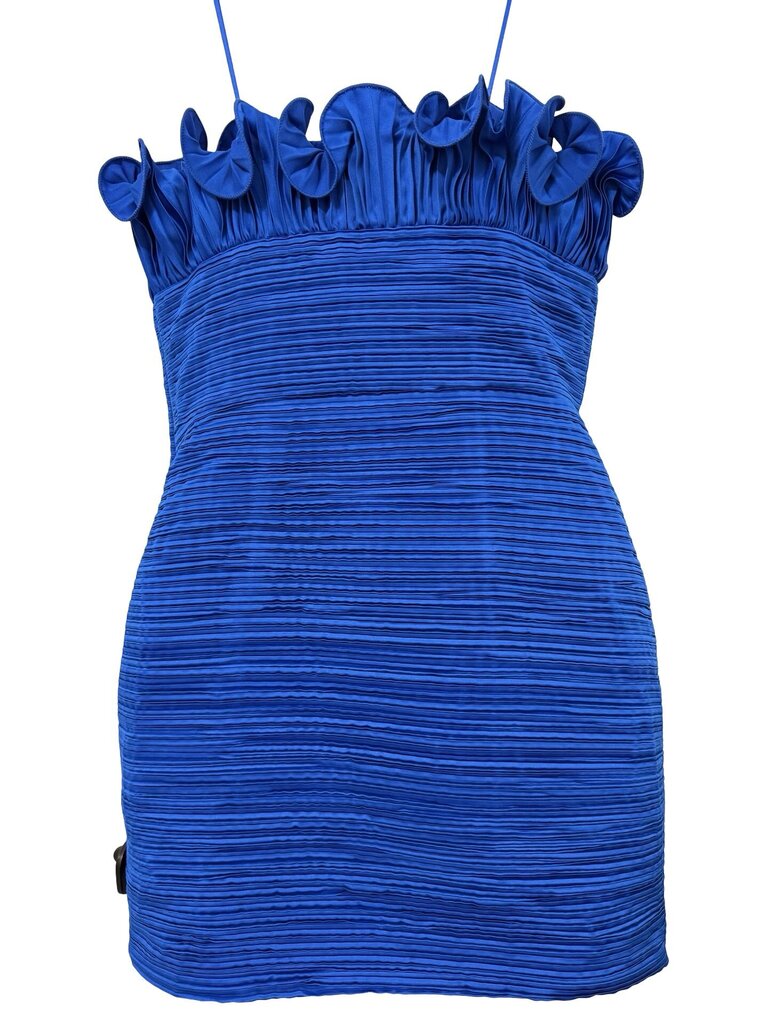 Pleated Strapless W/Ruffles Mini