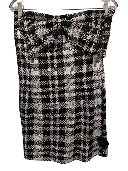 Sequin Check Strapless W/Bow