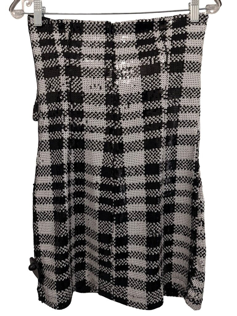 Sequin Check Strapless W/Bow