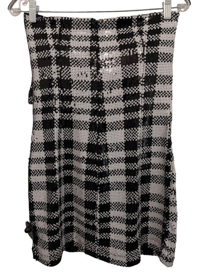 Sequin Check Strapless W/Bow