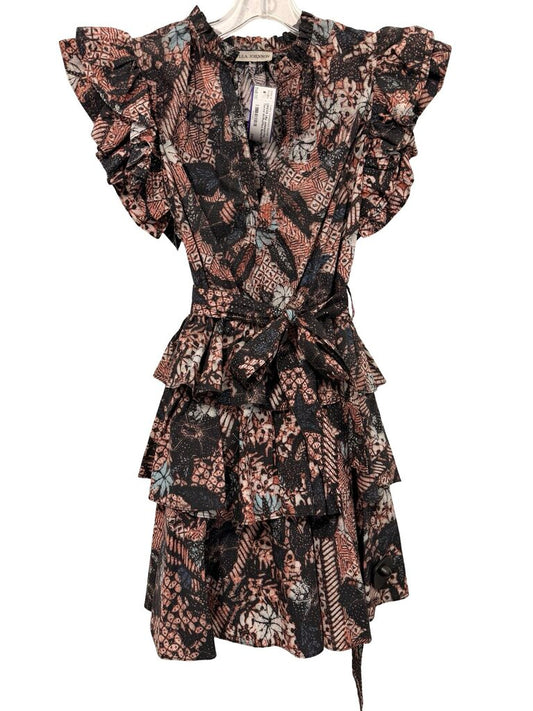 Print Tiered W/Ruffles Belted