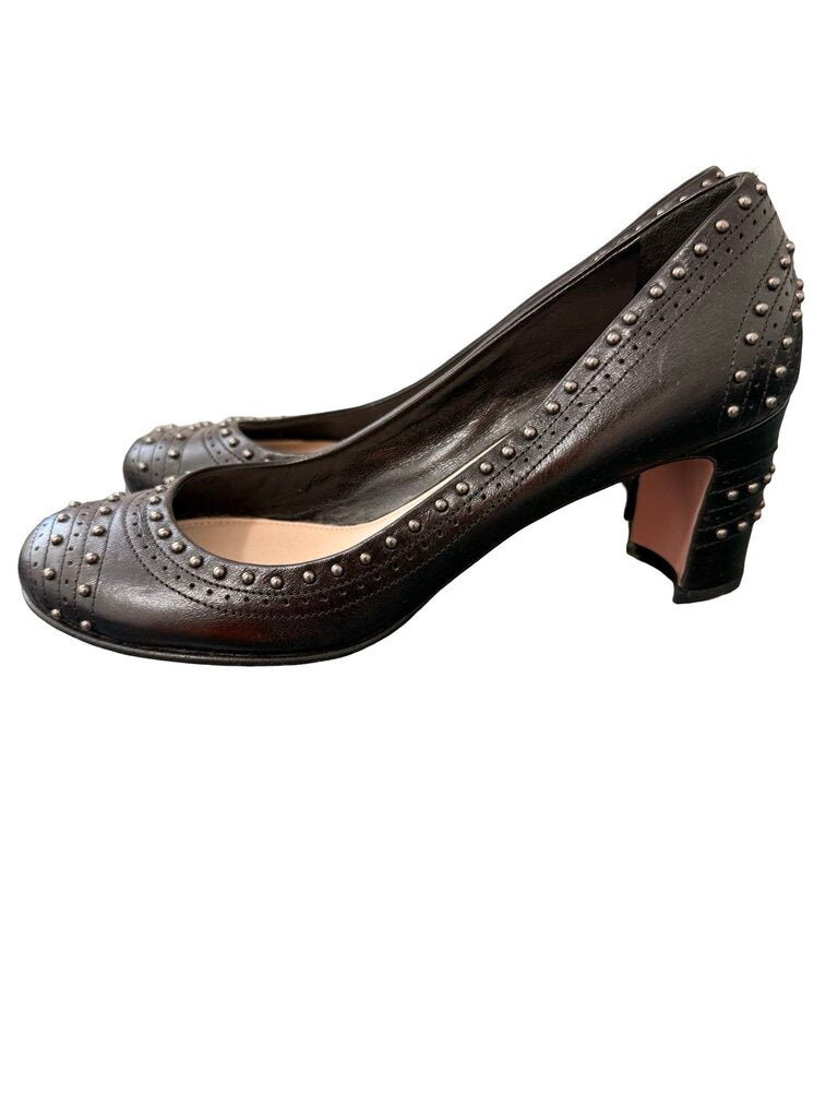 Studded Round Toe Heel