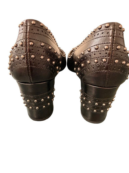 Studded Round Toe Heel