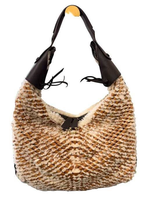 Woven Shearling Hobo