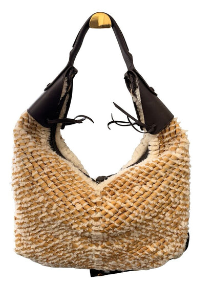 Woven Shearling Hobo