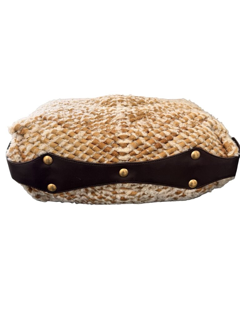 Woven Shearling Hobo