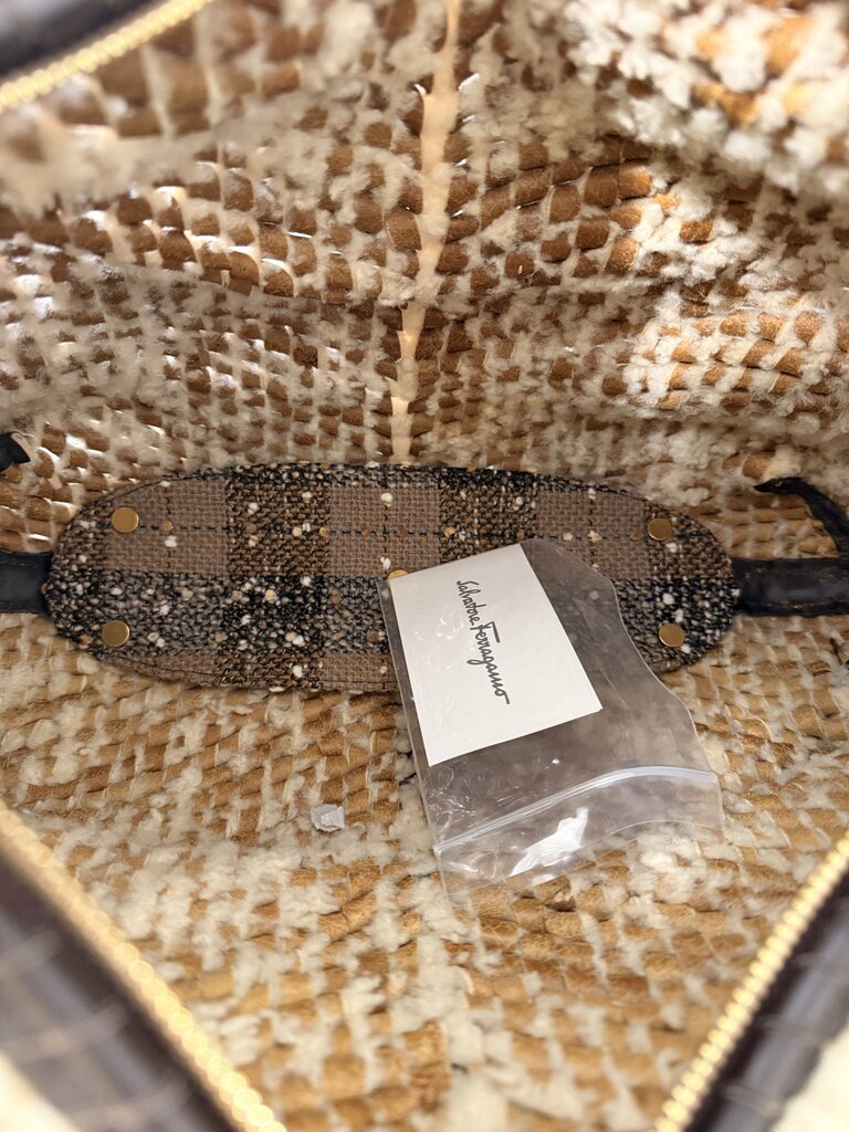 Woven Shearling Hobo